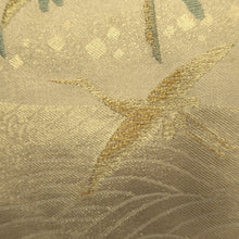 Load image into Gallery viewer, Fukuro Obi Gold Crane Birds Silk BB339V9
