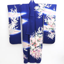 Load image into Gallery viewer, Furisode Blue Bird Plum blossom Silk #10339F2
