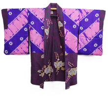 Load image into Gallery viewer, Haori Jacket Vintage(1920-1950) Purple Paulownia Silk #10698D1
