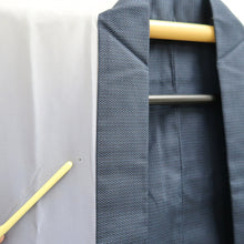 Load image into Gallery viewer, Men&#39;s Haori Vintage(1950-1980) Blue Black Dragon Curling Wave Silk #10442A3
