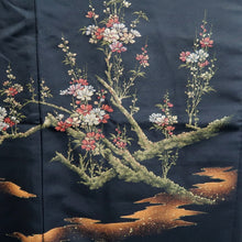 Load image into Gallery viewer, Haori Jacket Black Gold Branch Silk #10999F4
