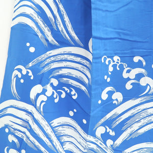 Yukata Vintage(1950-1980) Blue Wave Cotton #10352F3