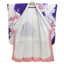 Load image into Gallery viewer, Furisode Purple Flower Silk #10548B3

