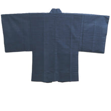 Load image into Gallery viewer, Men's Haori Vintage(1950-1980) Dark Blue Tsumugi Tiger Silk #10886E4
