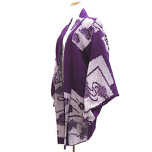 Load image into Gallery viewer, Haori Jacket Vintage(1950-1980) Purple Shibori Chrysanthemum Silk #10224E2
