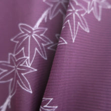Load image into Gallery viewer, Kimono Vintage(1950-1980) Purple See-Through Maple Leaf Branch Silk #10280E4
