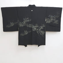 Load image into Gallery viewer, Haori Jacket Vintage(1950-1980) Black Silver Plum blossom Branch Silk #10012C3
