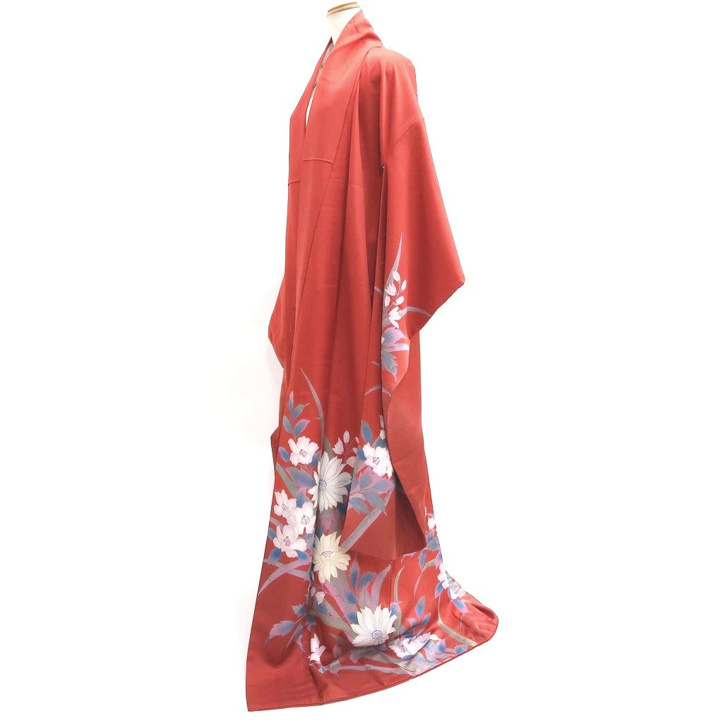 Furisode Light Red Flower Tall Silk #9692J4 – Mikula Kimono