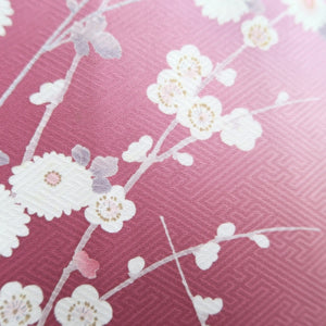 Kimono Magenta Plum blossom Folding Fan Silk #10538B3