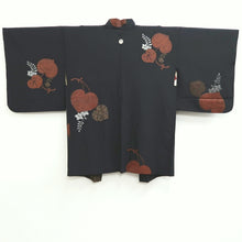 Load image into Gallery viewer, Haori Jacket Vintage(1950-1980) Black Leaves Silk #10208E1

