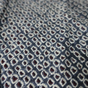 KK1398B8 Silk Kimono Fabric Vintage(1950-1980) Shibori Brown 78.3x12.2in(199x31cm)