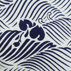 Yukata Vintage(1950-1980) White Navy Wave Cotton #10490B1