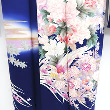 Load image into Gallery viewer, Furisode Blue Bird Plum blossom Silk #10339F2
