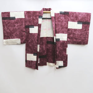 Haori Jacket Vintage(1950-1980) Reddish Purple Silk #10103D2