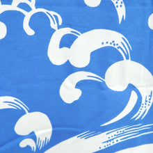 Load image into Gallery viewer, Yukata Vintage(1950-1980) Blue Wave Cotton #10352F3
