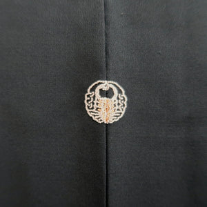 Haori Jacket Vintage(1950-1980) Black Embroidery Flower Alluring Princess Silk #9871B3
