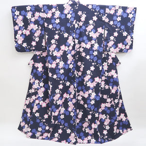 Yukata Navy Sakura Tall Wide Cotton #9917B4