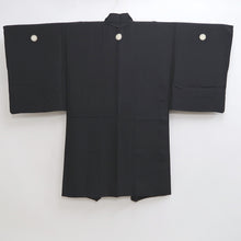 Load image into Gallery viewer, Men&#39;s Haori Vintage(1950-1980) Black Habutae Silk #9986C2
