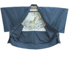 Load image into Gallery viewer, Men's Haori Vintage(1950-1980) Dark Blue Tiger Silk #10654C4
