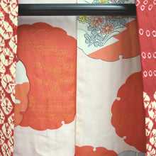 Load image into Gallery viewer, Haori Jacket Vintage(1920-1950) Red Pale Yellow Shibori Swirl Silk #11059A3
