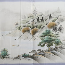 Load image into Gallery viewer, Men&#39;s Haori Black Montsuki Landscape Wide Silk #10416A2

