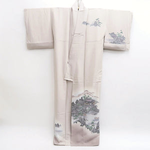 Kimono Oyster white Kiyomizudera Landscape Tall Silk #9930B5