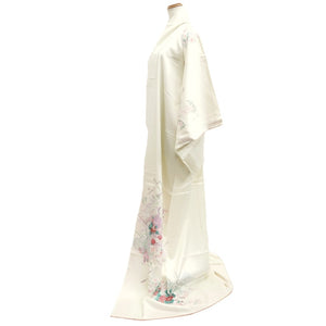Kimono White Peacock Chrysanthemum Silk #10529B2