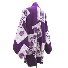 Load image into Gallery viewer, Haori Jacket Vintage(1950-1980) Purple Shibori Chrysanthemum Silk #10224E2
