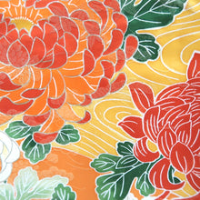 Load image into Gallery viewer, Furisode Orange Chrysanthemum Silk #11086A5
