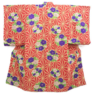 Juban Vintage(1920-1950) Light Red Camellia Plum blossom Silk #10372F4