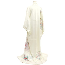 Load image into Gallery viewer, Kimono White Peacock Chrysanthemum Silk #10529B2

