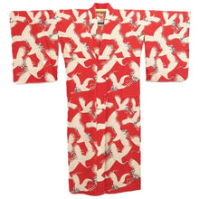 Load image into Gallery viewer, Juban Vintage(1920-1950) Red Crane Birds Silk #10384F5
