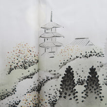 Load image into Gallery viewer, Men&#39;s Haori Black Montsuki Landscape Wide Silk #10416A2
