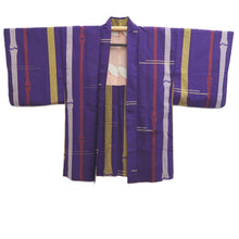 Load image into Gallery viewer, Haori Jacket Vintage(1920-1950) Blueish Purple Bamboo Silk #11049A3
