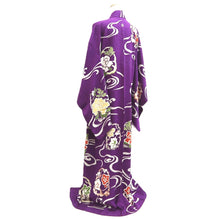 Load image into Gallery viewer, Kimono Vintage(1920-1950) Purple Ryusui Sayagata Silk #10783D4
