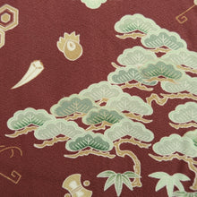 Load image into Gallery viewer, Haori Jacket Vintage(1950-1980) Reddish Brown Pine Tree Silk #10118D2
