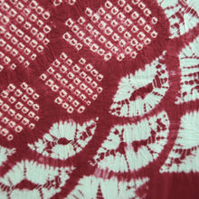 Load image into Gallery viewer, Haori Jacket Vintage(1920-1950) Wine red Light Blue Shibori Chrysanthemum Silk #11008F5
