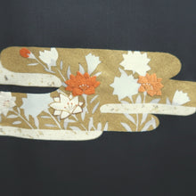 Load image into Gallery viewer, Haori Jacket Vintage(1950-1980) Black Embroidery Flower Alluring Princess Silk #9871B3
