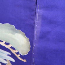 Load image into Gallery viewer, Furisode Vintage(Pre-1920) Blue Peacock Hand painted Silk #11109Z1
