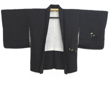 Load image into Gallery viewer, Haori Jacket Black Fully Embroidered Chrysanthemum Silk #10939F1
