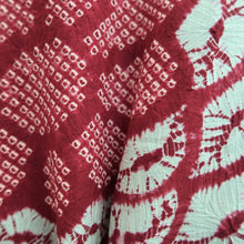 Load image into Gallery viewer, Haori Jacket Vintage(1920-1950) Wine red Light Blue Shibori Chrysanthemum Silk #11008F5
