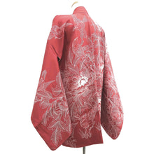 Load image into Gallery viewer, Haori Jacket Vintage(1950-1980) Red Bird Flower Embroidery Silk #9999C3
