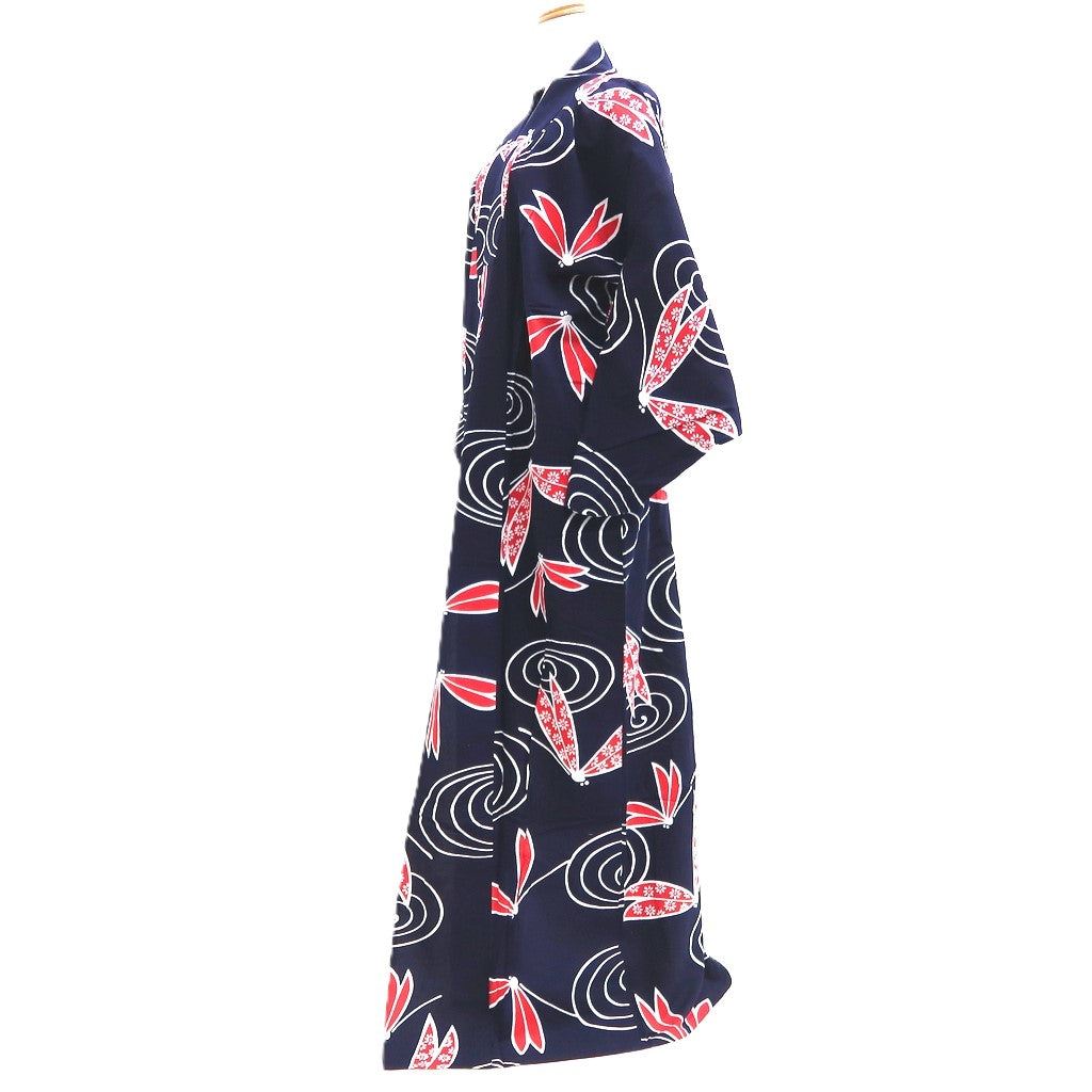 Yukata Vintage(1950-1980) Navy Dragonfly Cotton #10353F3
