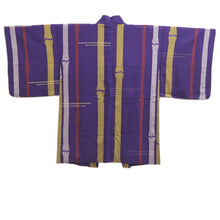 Load image into Gallery viewer, Haori Jacket Vintage(1920-1950) Blueish Purple Bamboo Silk #11049A3
