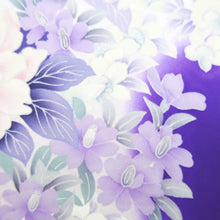 Load image into Gallery viewer, Furisode Purple Flower Silk #10548B3
