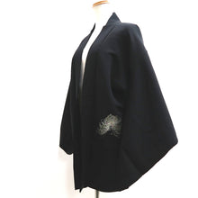 Load image into Gallery viewer, Haori Jacket Vintage(1950-1980) Black Fully Embroidered Kiku Silk #10029C4
