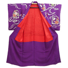 Load image into Gallery viewer, Kimono Vintage(1920-1950) Purple Ryusui Sayagata Silk #10783D4
