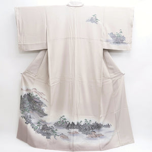 Kimono Oyster white Kiyomizudera Landscape Tall Silk #9930B5