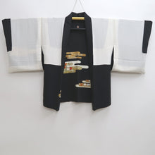 Load image into Gallery viewer, Haori Jacket Vintage(1950-1980) Black Embroidery Flower Alluring Princess Silk #9871B3
