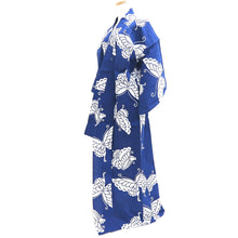 Load image into Gallery viewer, Yukata Vintage(1950-1980) Blue Butterfly Cotton #9918B4
